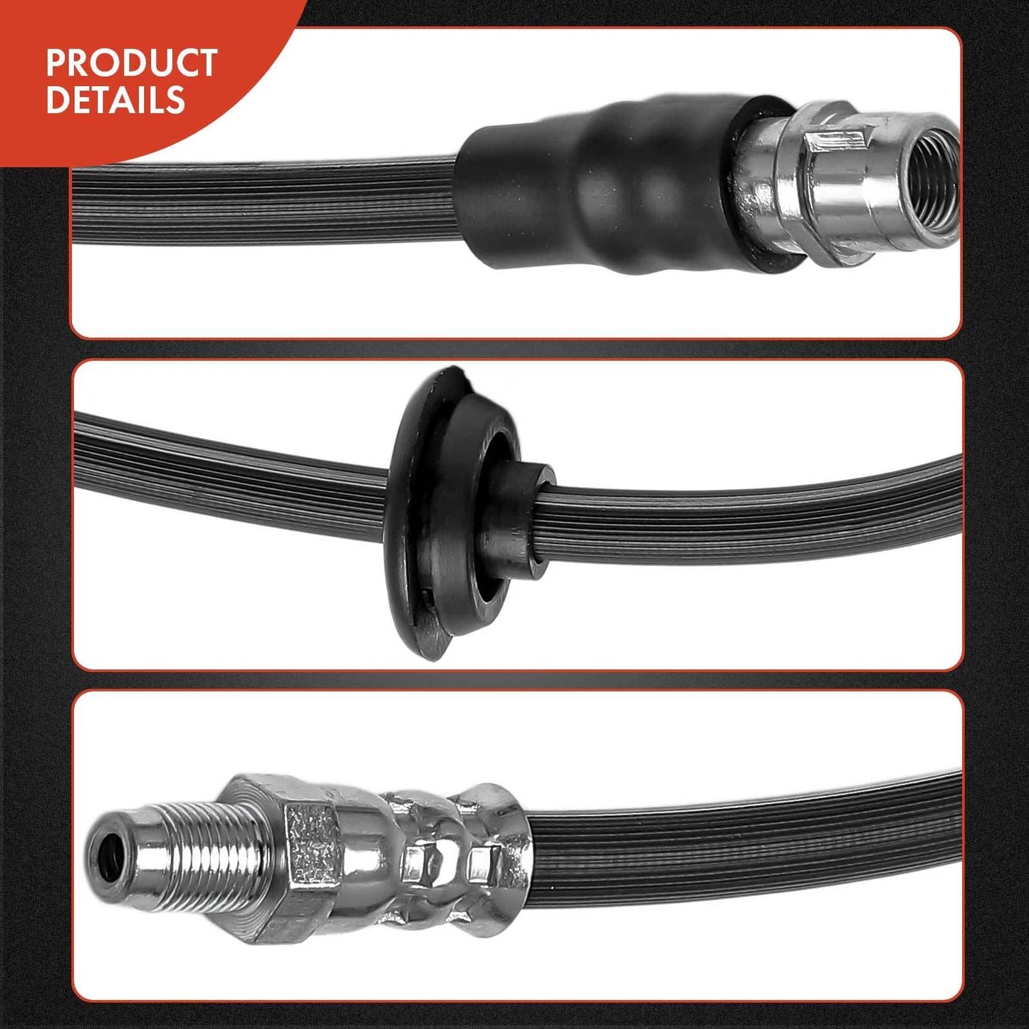 2X Front Brake Hydraulic Hose for Mercedes-Benz C240 C320 C350 (2001–2005)