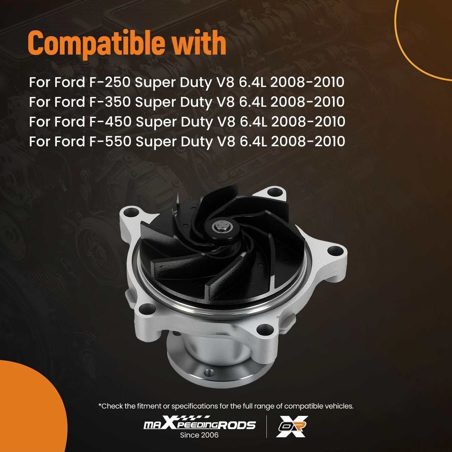 Engine Water Pump For Ford F-250 F-350 F-450 F-550 (2008–2010)