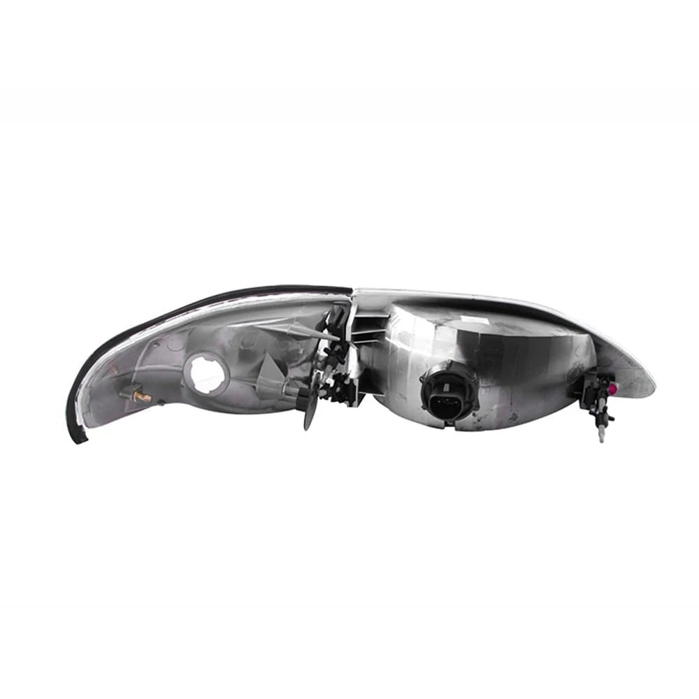 Chrome Clear Lens Crystal Headlight Set for 1994-1998 Ford Mustang