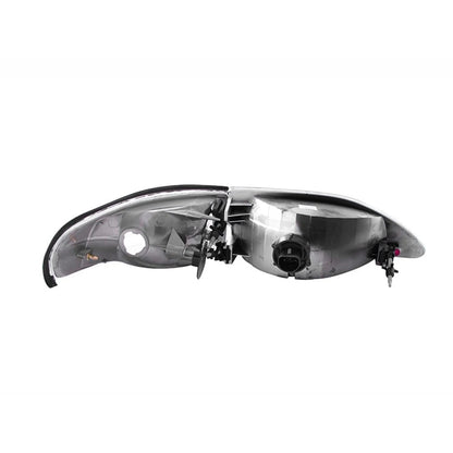 Chrome Clear Lens Crystal Headlight Set for 1994-1998 Ford Mustang