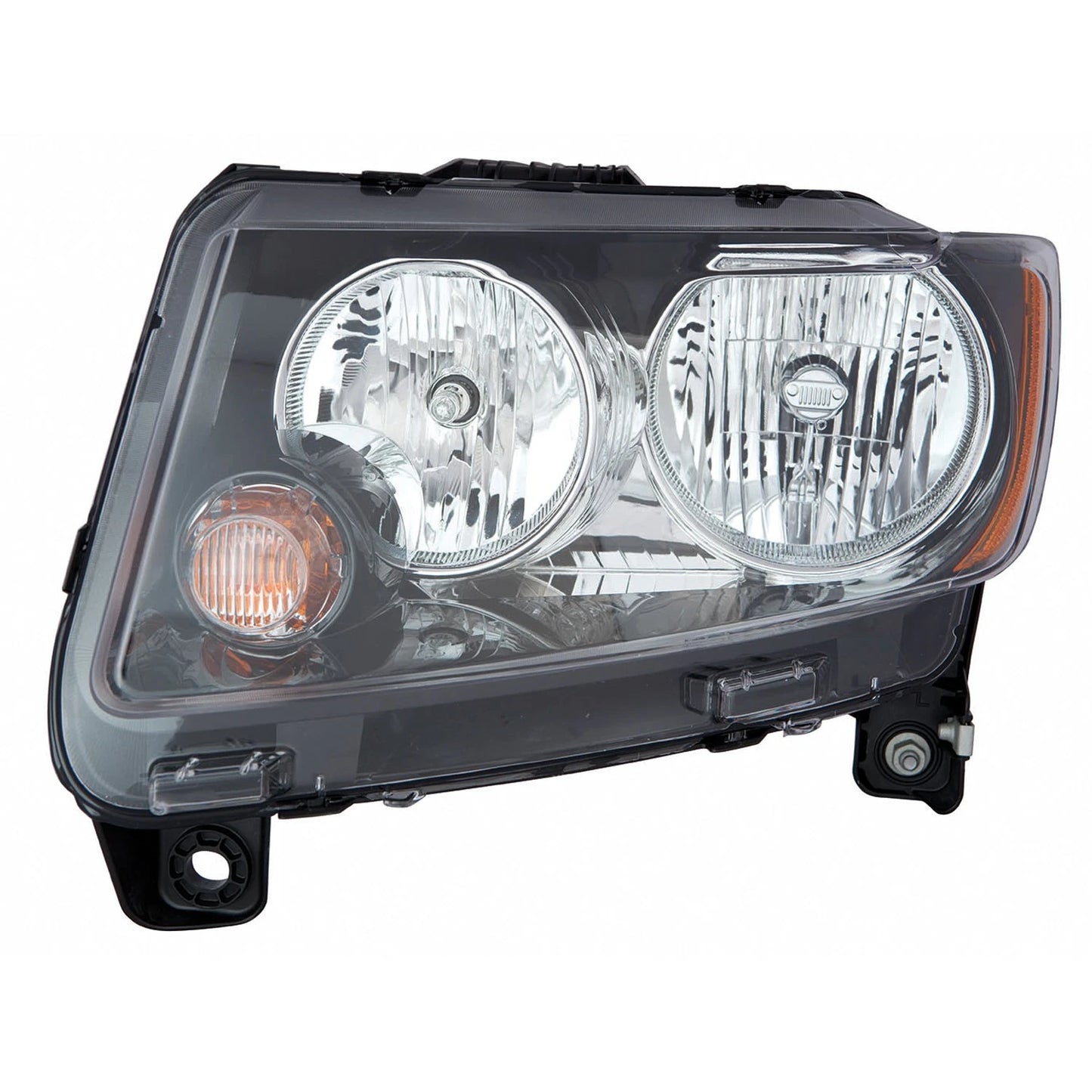 Replacement Driver Side Halogen Head Light Assembly w/Black Bezel