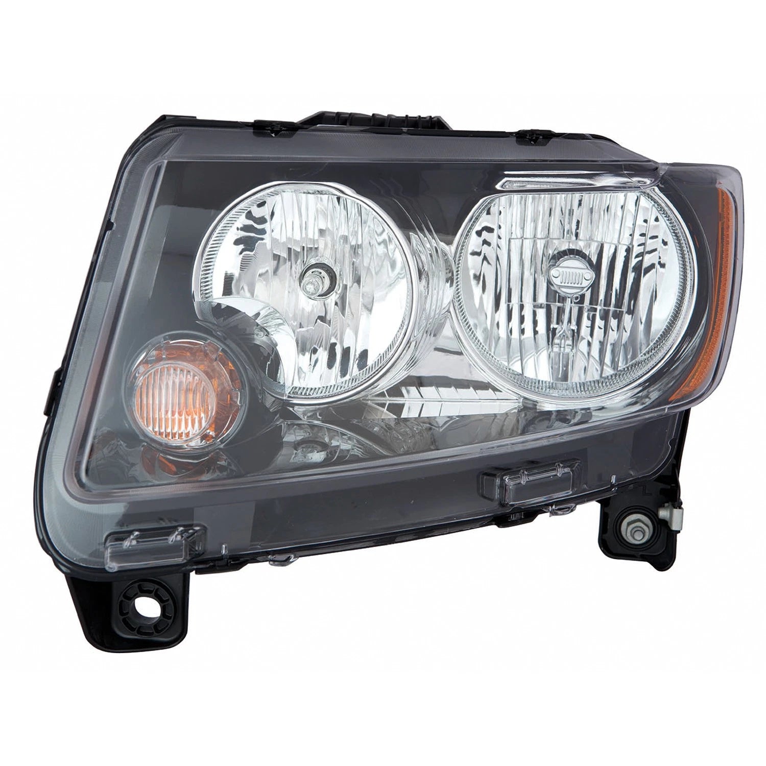 Replacement Driver Side Halogen Head Light Assembly w/Black Bezel