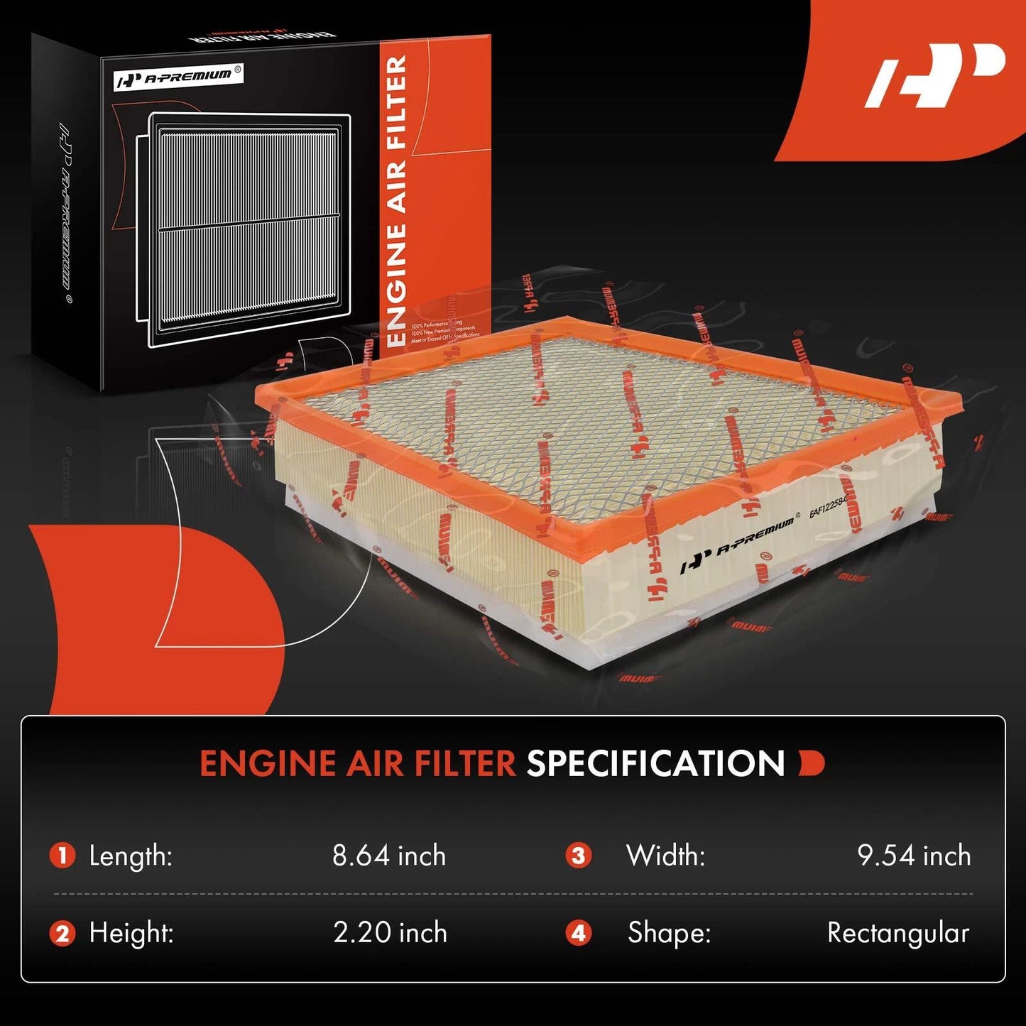 2X Engine Air Filter for Chevrolet Silverado 2500 HD GMC Sierra (2017–2019)