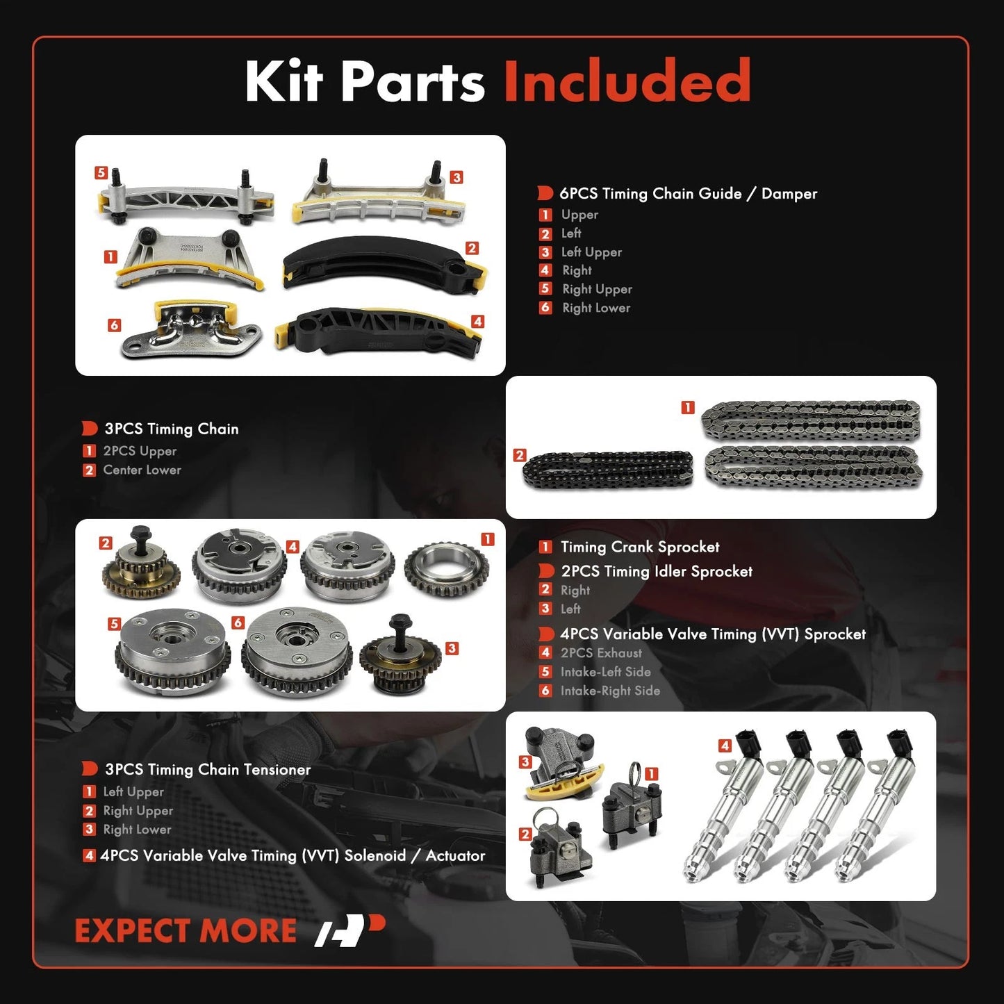 2X Timing Chain Kit for Chevy Equinox (2008–2017) Impala Malibu Cadillac