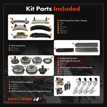 2X Timing Chain Kit for Chevy Equinox (2008–2017) Impala Malibu Cadillac