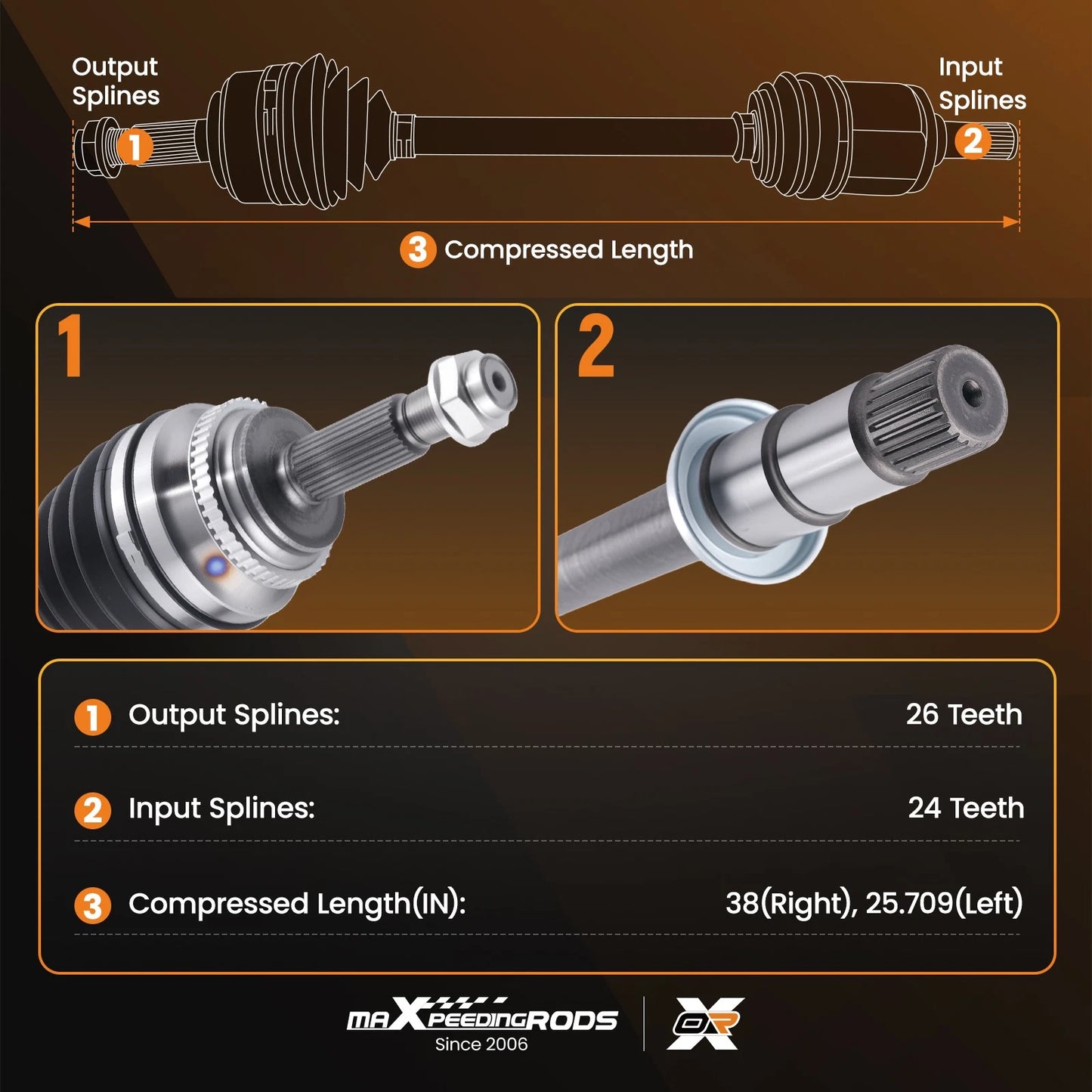 Front Pair CV Axle Joint Shaft Assembly for Toyota Camry (2012–2017)