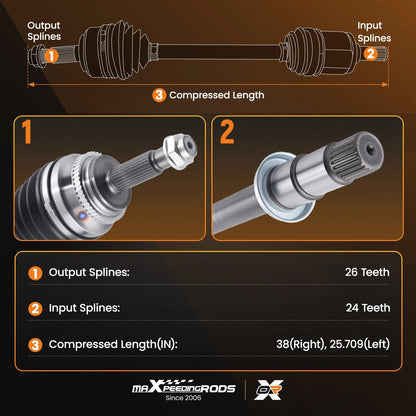 Front Pair CV Axle Joint Shaft Assembly for Toyota Camry (2012–2017)