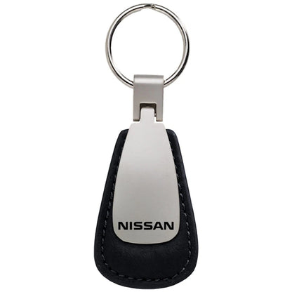 Black Leather Teardrop Keychain - Officially Licensed for Nissan