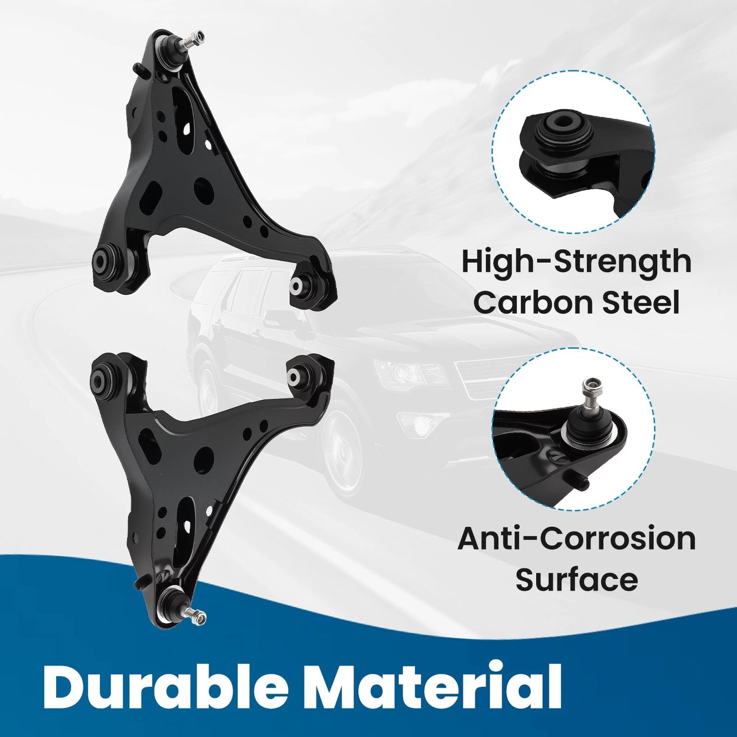 Front Upper Lower Control Arms & Sway Bar for Ford Explorer Mountaineer (2006–2010)