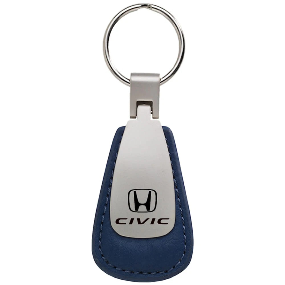 Blue Leather Teardrop Keychain - Officially Licensed for Honda Civic