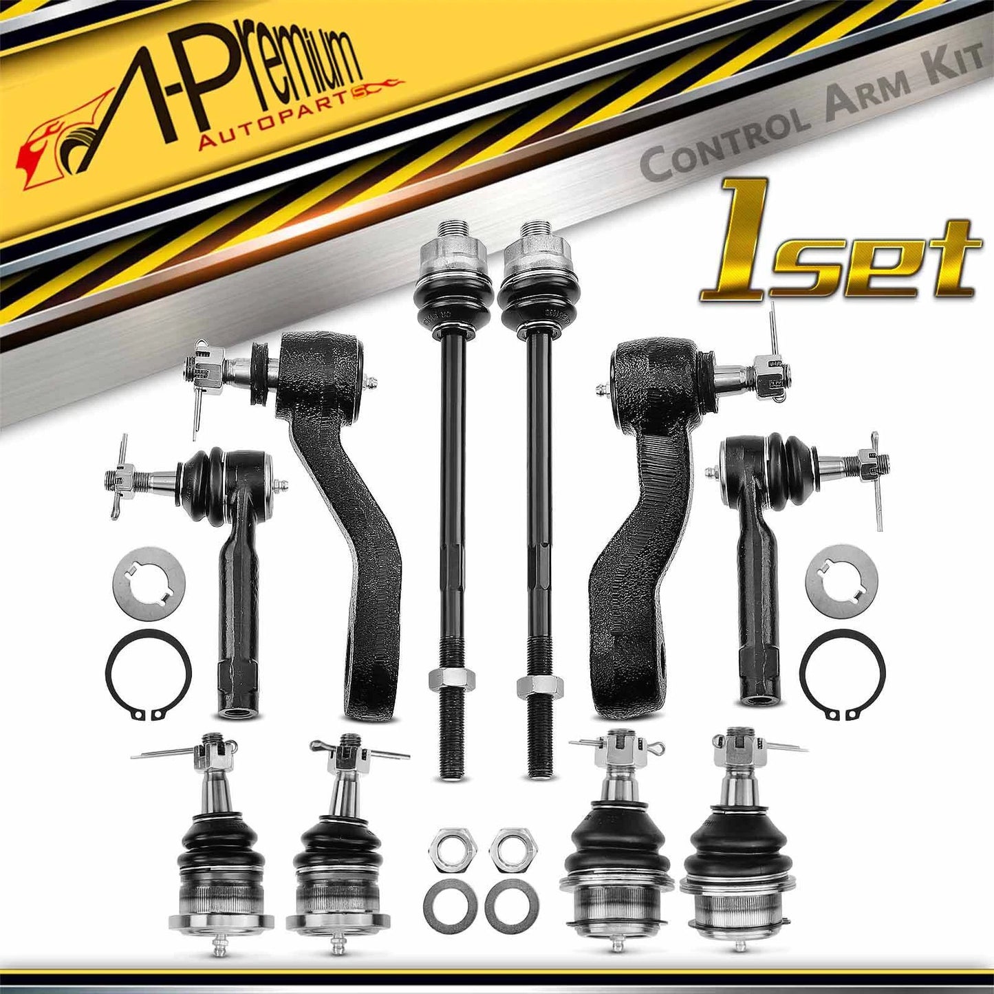 10x Inner Outer Tie Rod Ball Joint for Chevy Silverado 1500 (2007–2018)
