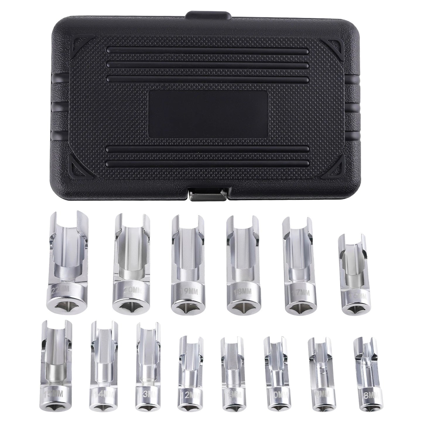 Diesel Injector Fuel Line Socket Wrench Set for 10-22mm (3/8-1/2in)