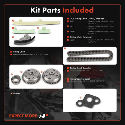 8x Timing Chain Kit for Chevrolet Cavalier Beretta Pontiac (1995–2005)