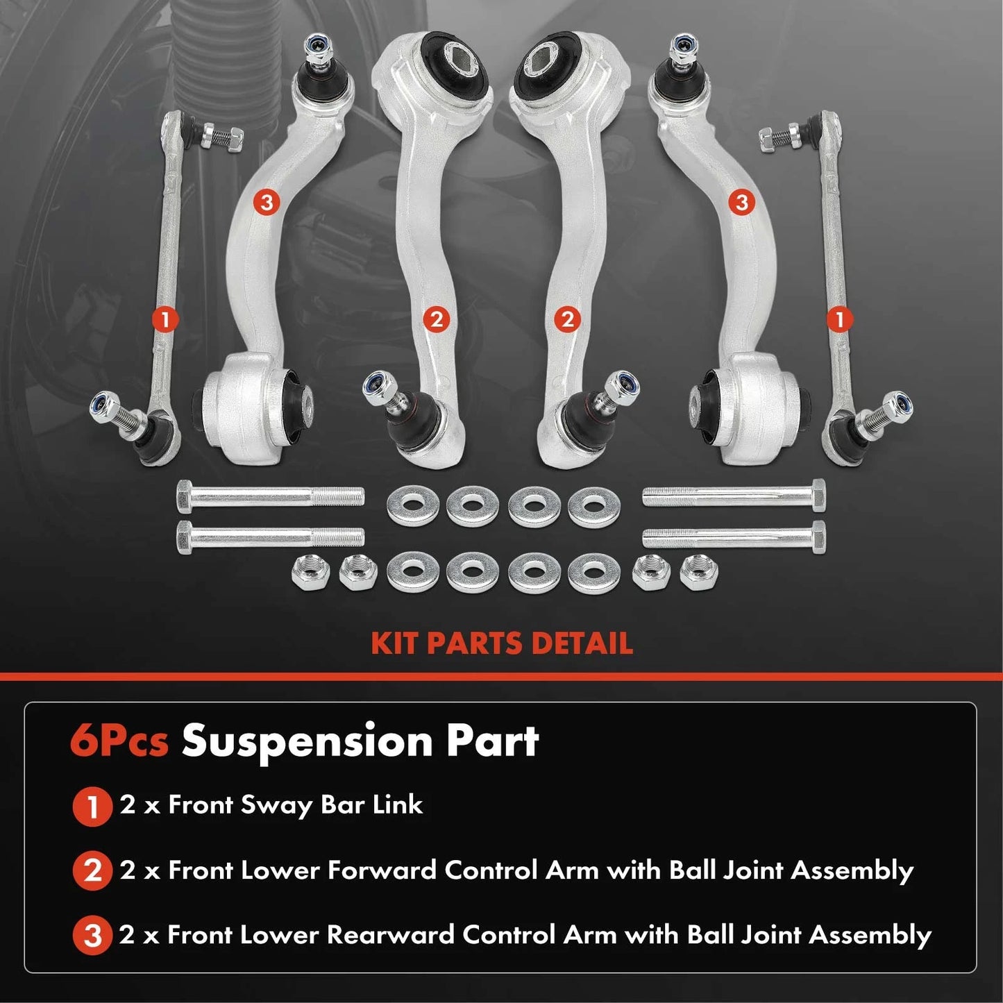 6X Front Control Arm Sway Bar Ball Joint for Benz C-Class (2010–2016)