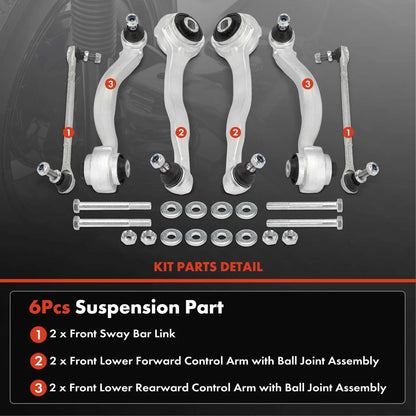 6X Front Control Arm Sway Bar Ball Joint for Benz C-Class (2010–2016)