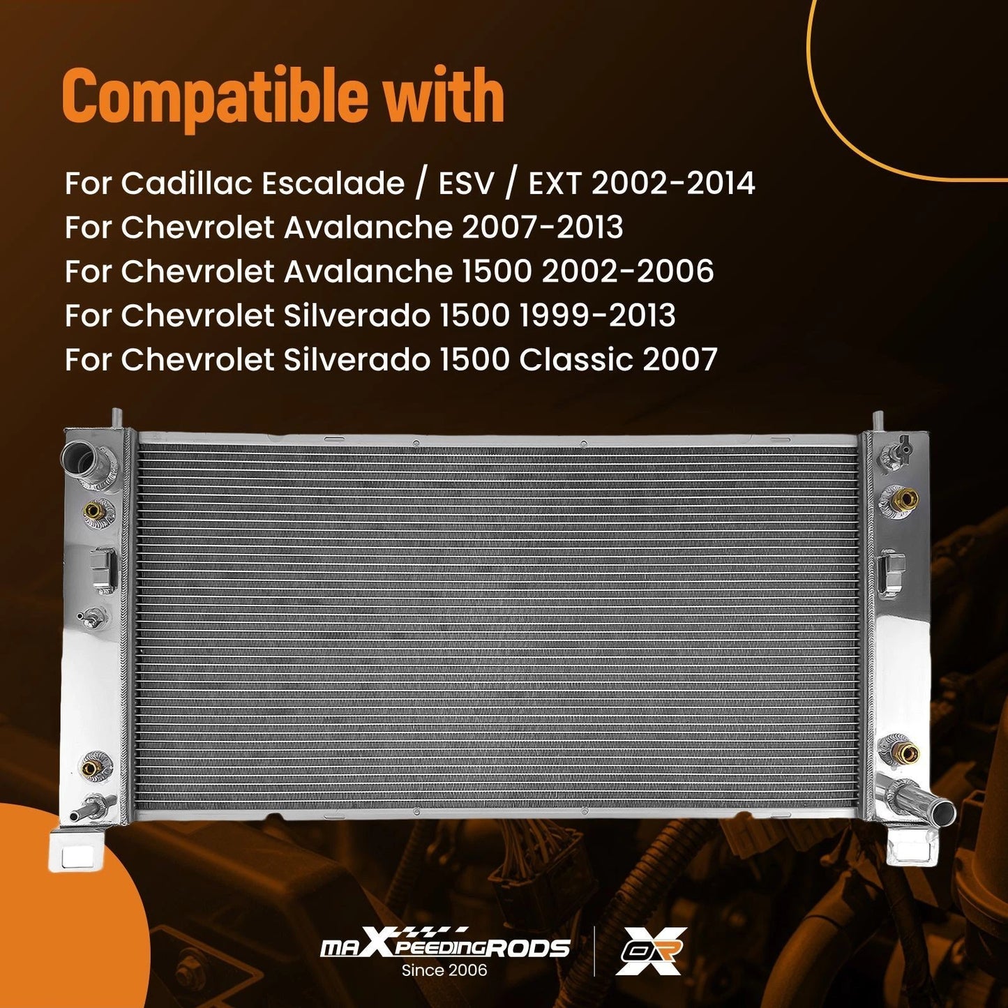 Aluminum Radiator for Chevrolet Silverado GMC Sierra (1999–2013)