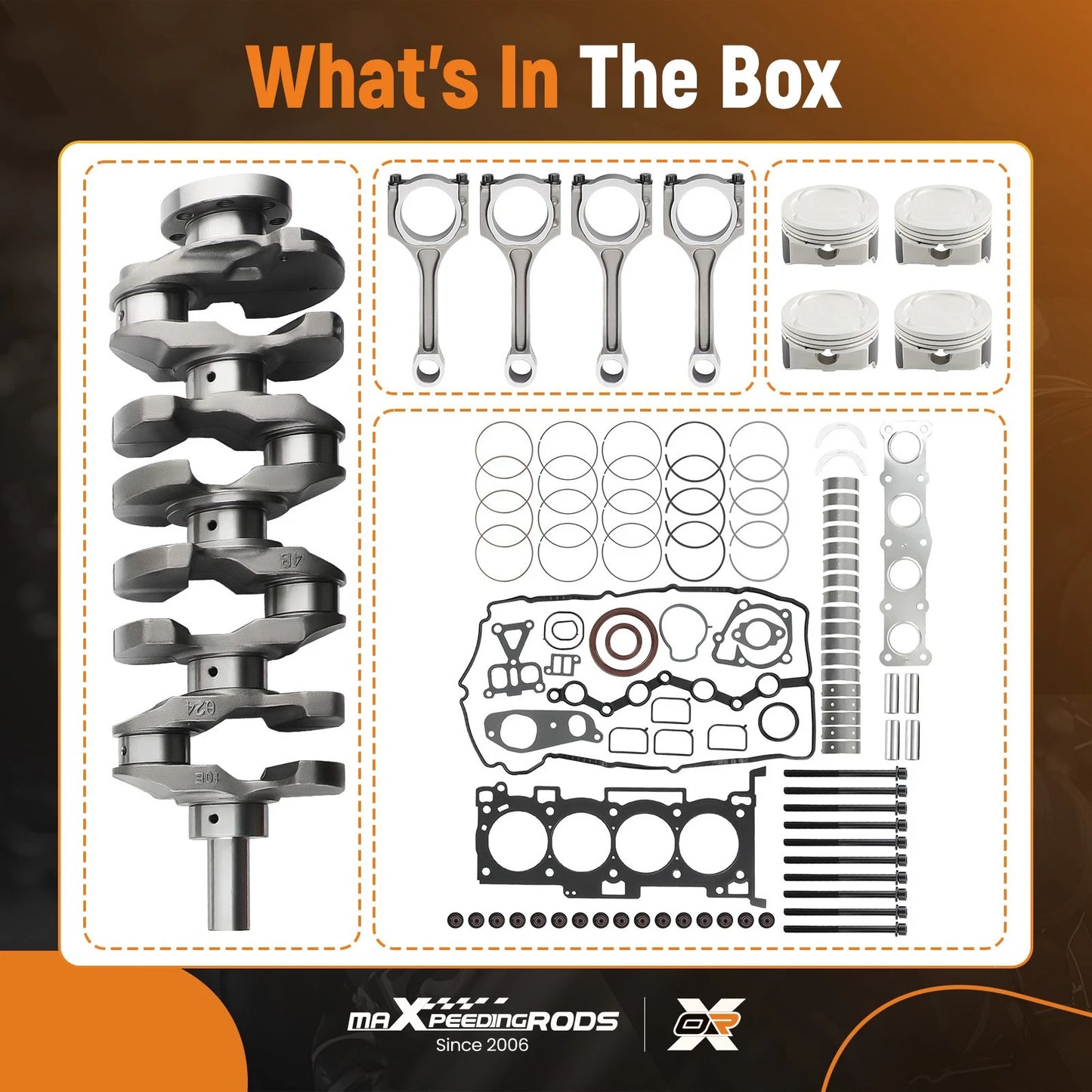 Crankshaft and 4x Connecting Rods Overhaul Kit for Hyundai KIA (2015–2020)