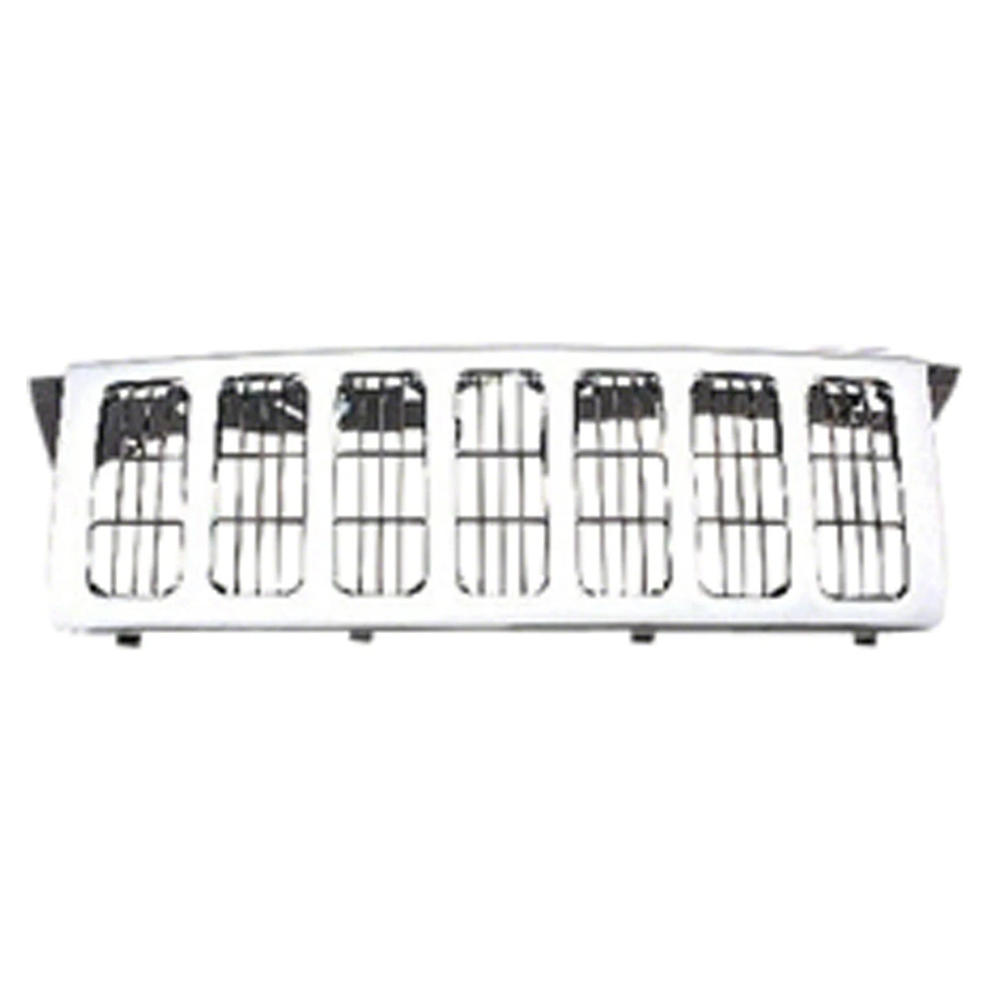 Replacement Chrome Plastic Front Grille w/Vertical Bar Insert