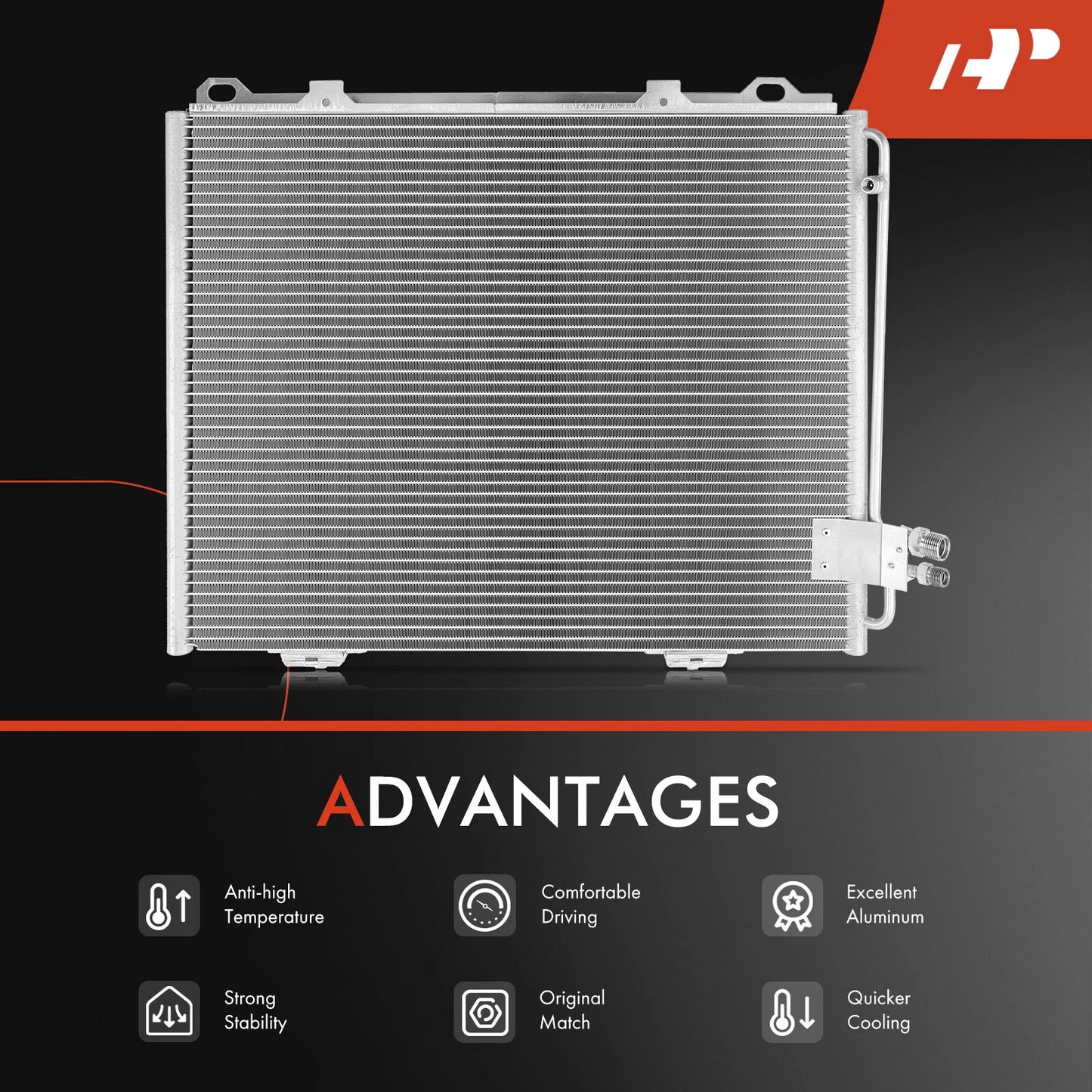 A/C Condenser with Bracket for Mercedes-Benz W210 E300 E320 E430 (1995–1997)