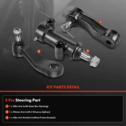 3X 3-Groove Pitman Arm Idler Arm for Chevy Silverado 2500 (1999–2004)