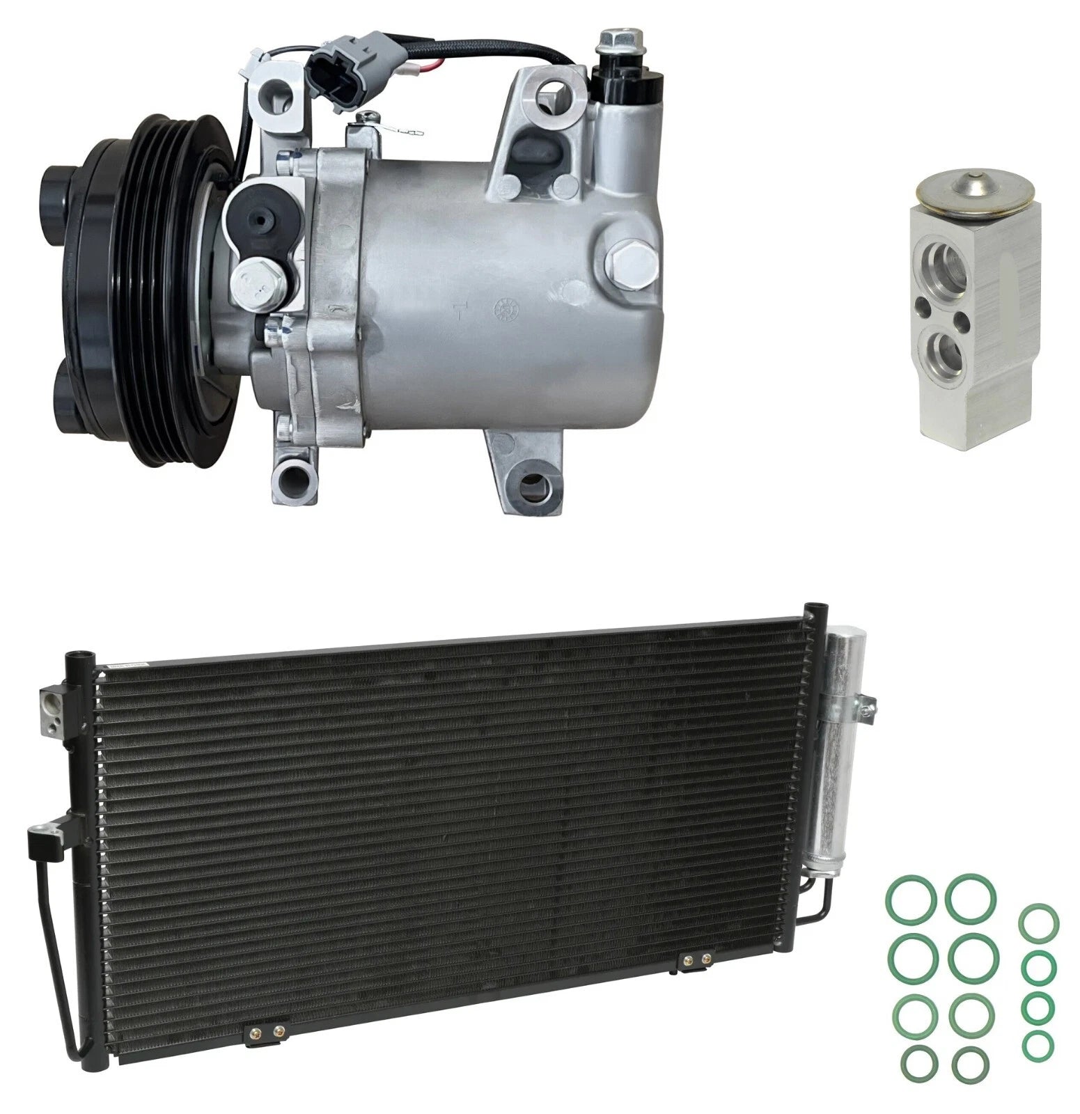 AC Compressor Kit With Condenser Replacement for Saab 9-2X 2.5L (2005–2011)