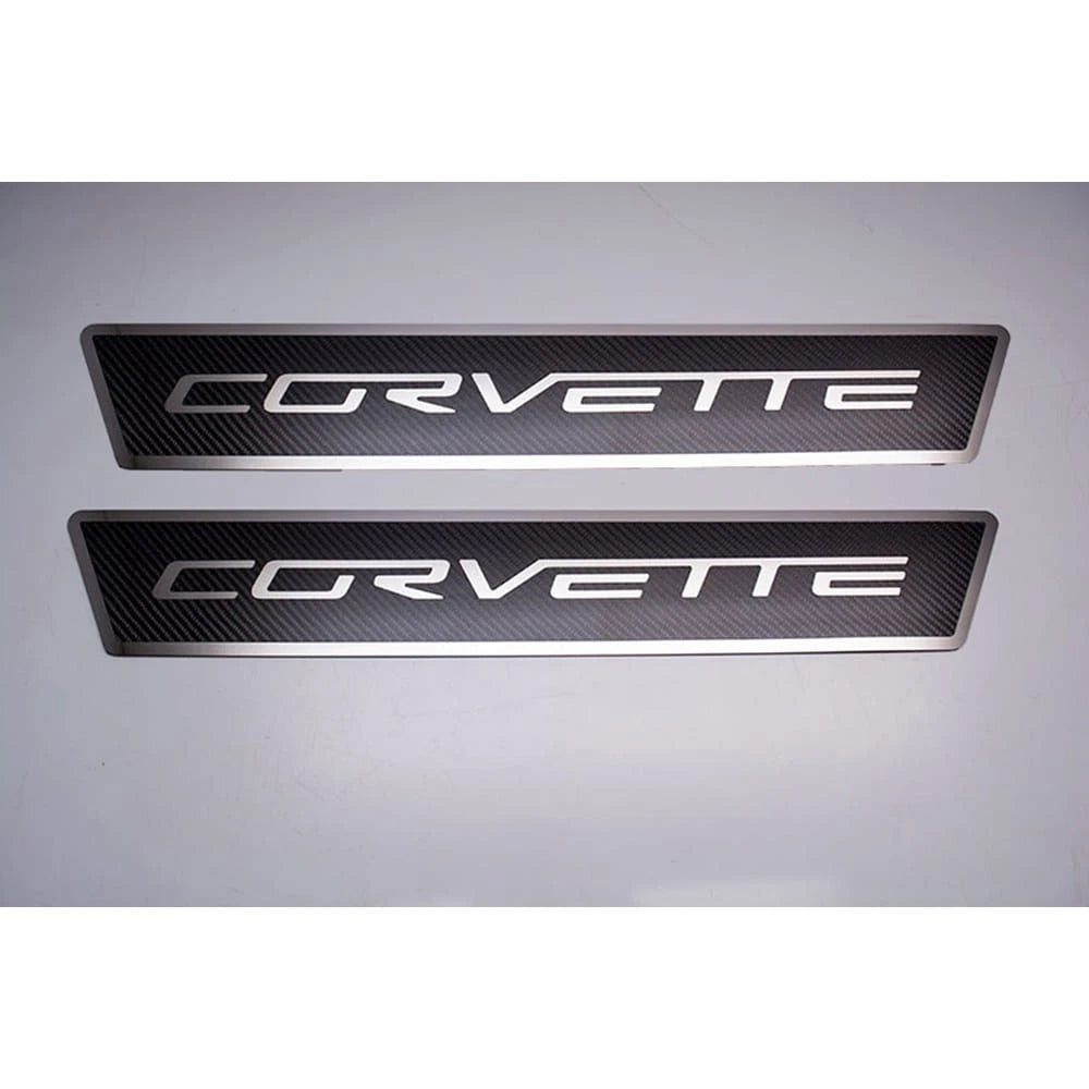 Carbon Fiber Outer Door sills w/'Corvette' Inlay for 2005-2013 Chevy Corvette