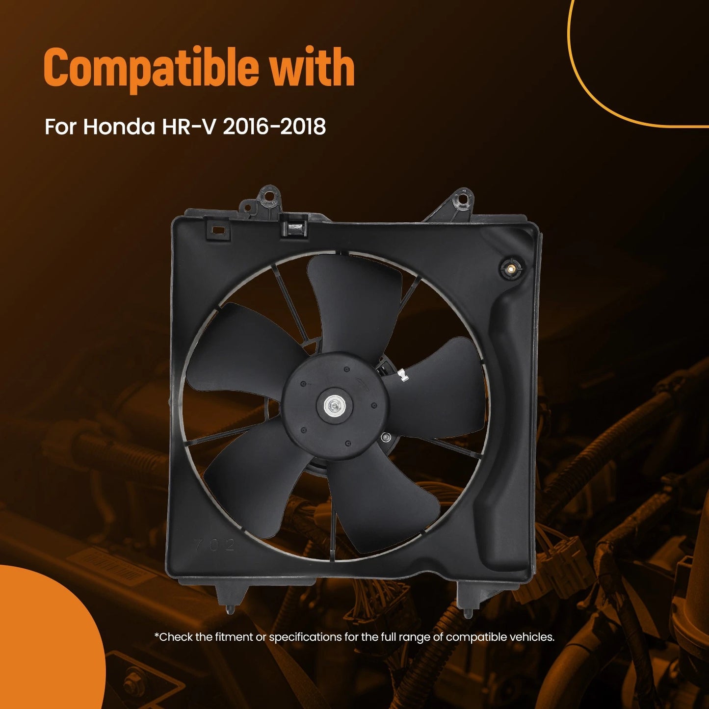 Electric Cooling Fan Assembly for Honda HR-V (2016–2018) Front Driver