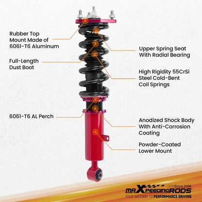 24-Way Adjustable Coilovers Strut Kit for Lexus GS300/GS400/GS430 (1998–2005)