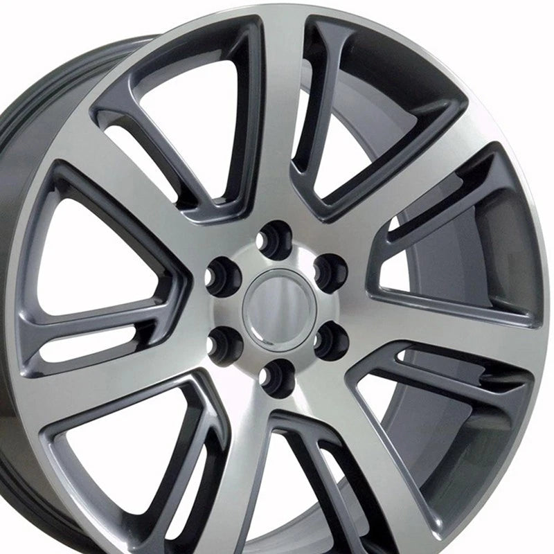 22" Gunmetal Machined Wheel for 1988-2000 Chevy C2500 - RVO0979