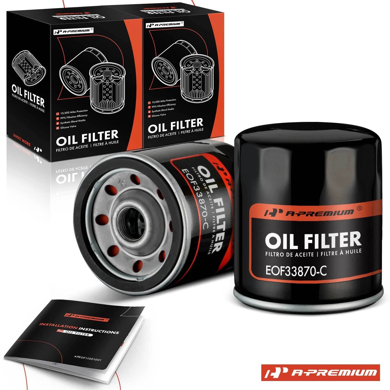 2X Engine Oil Filter for Chevrolet Silverado 1500, Equinox (2002–2013)