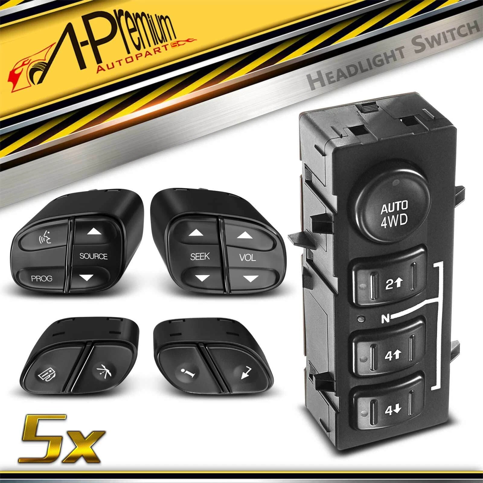 4X4 Selector & Steering Wheel Control Switch for GMC Sierra