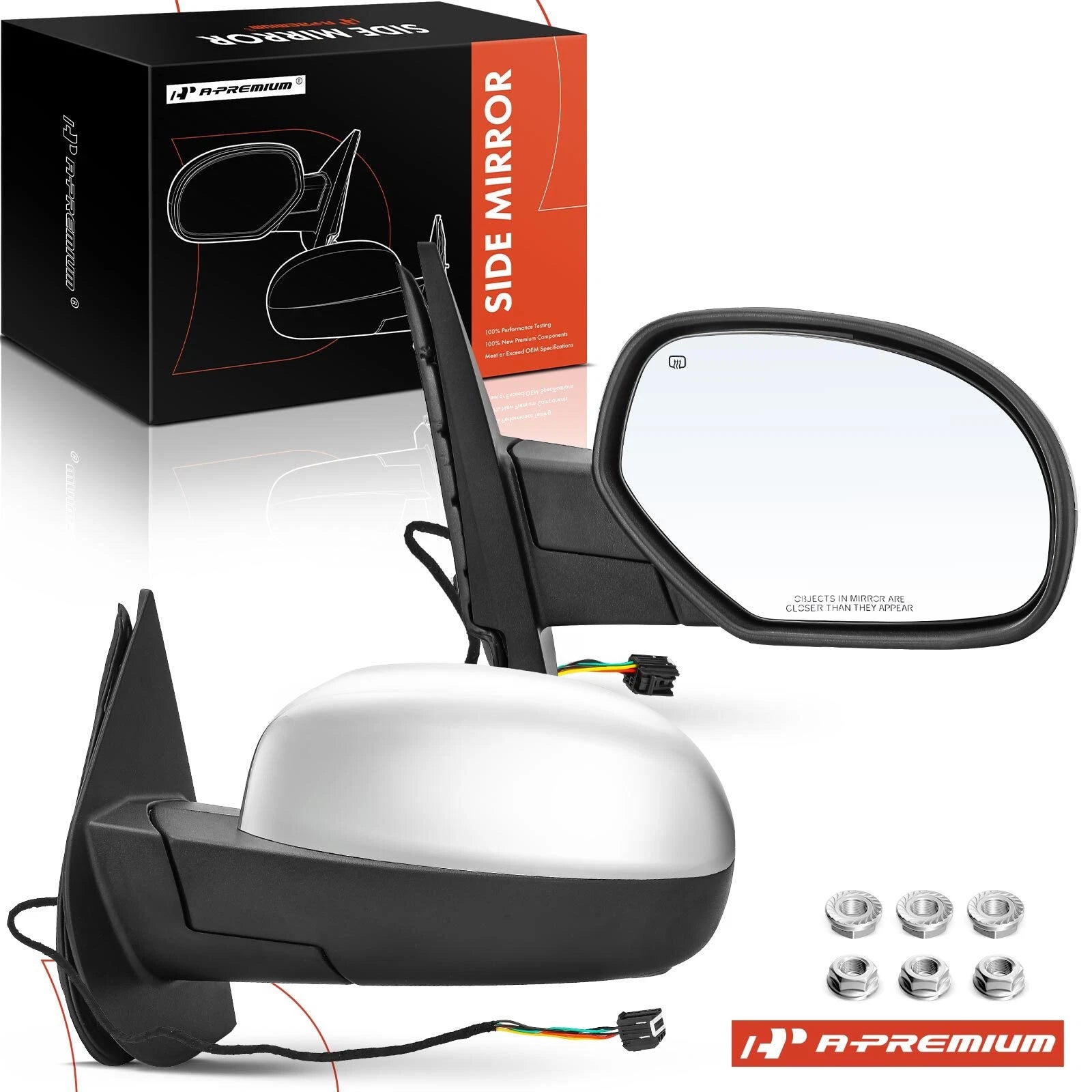 2X Chrome Power Heated Towing Mirrors for Chevy Silverado 1500 (2007–2013)