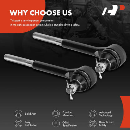 2X Front Outer Tie Rod Ends for Chevy Malibu (1964–1967)