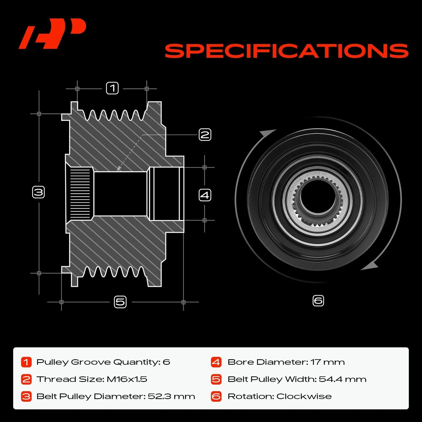 Alternator Clutch Pulley for Mercedes-Benz GLC300 (2016–2023)