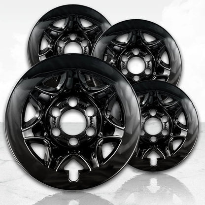 17" Gloss Black Wheel Skins (Set of 4) for 2015-2017 GMC Yukon XL