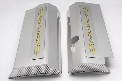 Fuel Rail Covers w/Yellow CF Vinyl "Challenger" Inlay for 08-11 SRT8 w/AM Intake