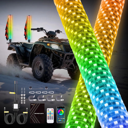1.9" Spiral LED Whip Light Antenna for Polaris RZR (2011–2016)