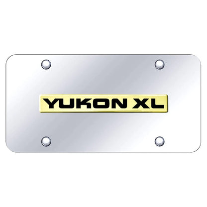 Gold Name on Chrome License Plate - Officially Licensed for GMC Yukon XL
