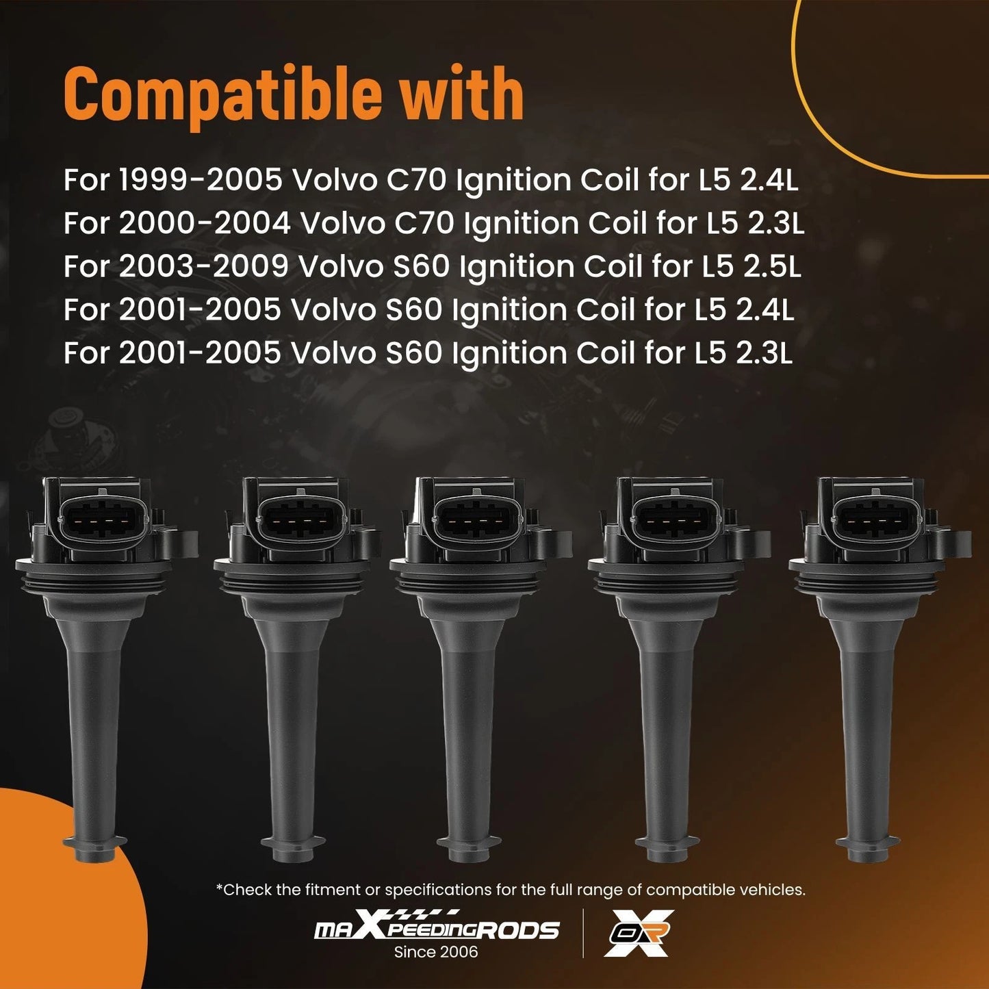Ignition Coils Kit for Volvo C70 S60 S70 V70 XC90 (1999–2007)