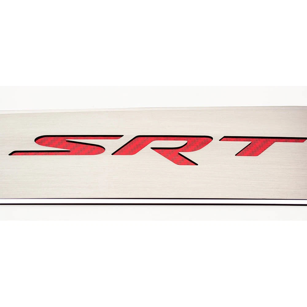 Front Door Badges Replacement Stainless Steel w Black SRT for 2011-2015 Dodge Charger