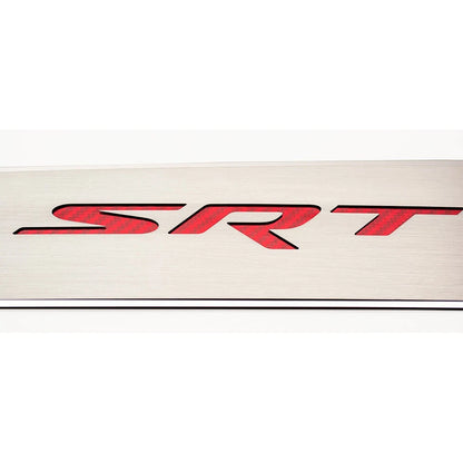 Front Door Badges Replacement Stainless Steel w Black SRT for 2011-2015 Dodge Charger