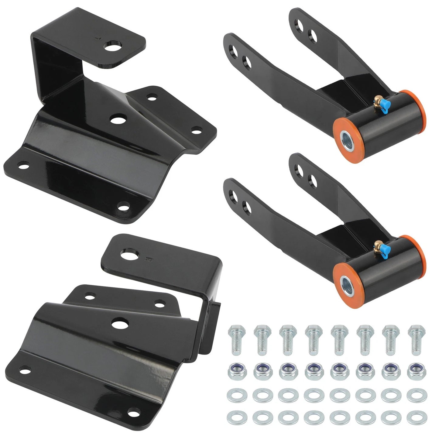 4 in Rear Drop Shackles Hangers Kit for Chevy Silverado Sierra (1999–2006)