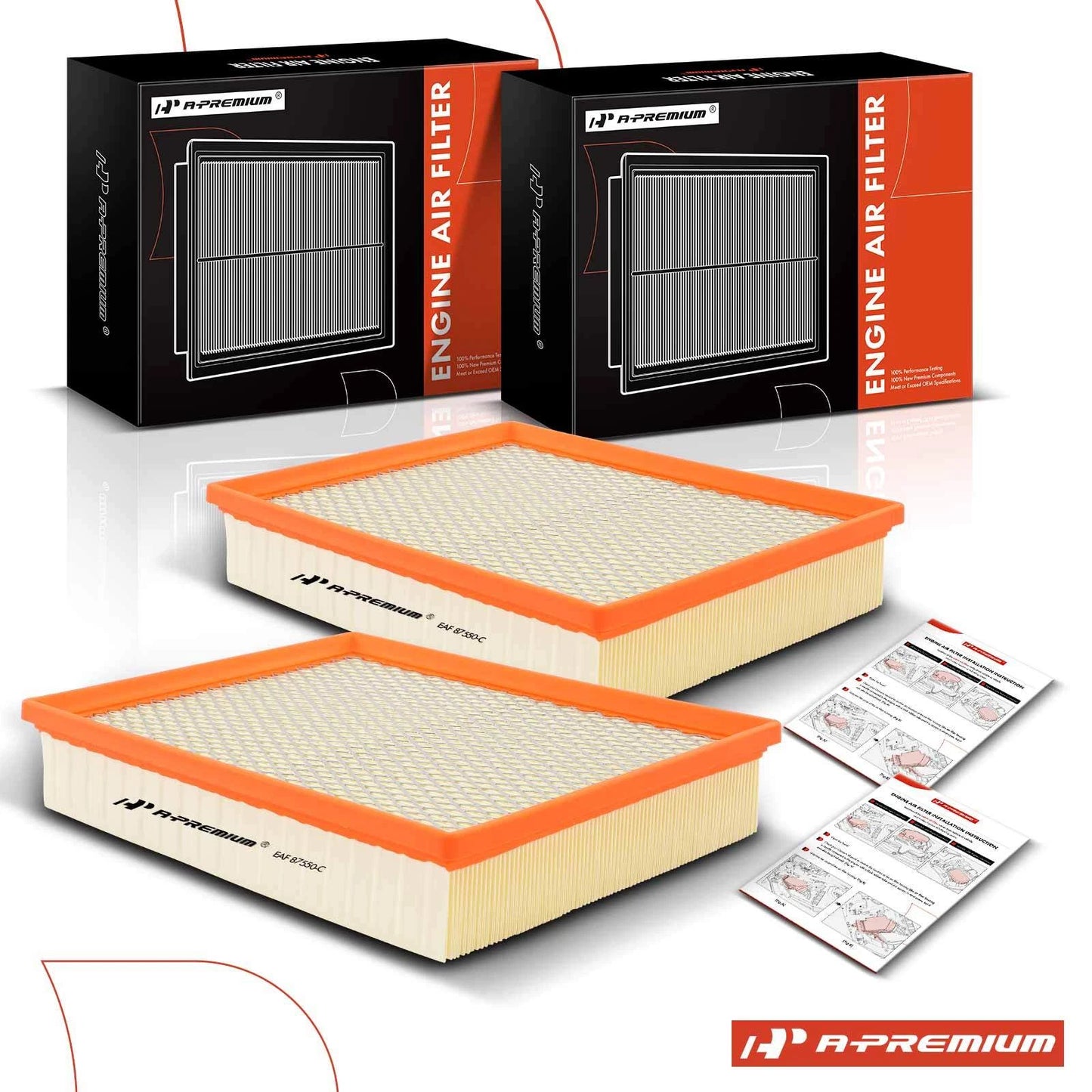 2X Engine Air Filter for Chevy Silverado 1500, GMC Sierra 1500 (1999–2018)