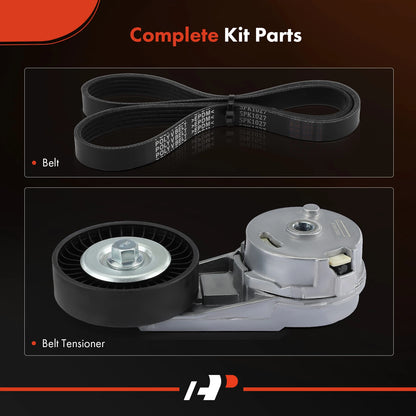 2X Serpentine Belt Drive Component Kit for Chevy Equinox (2010–2017)