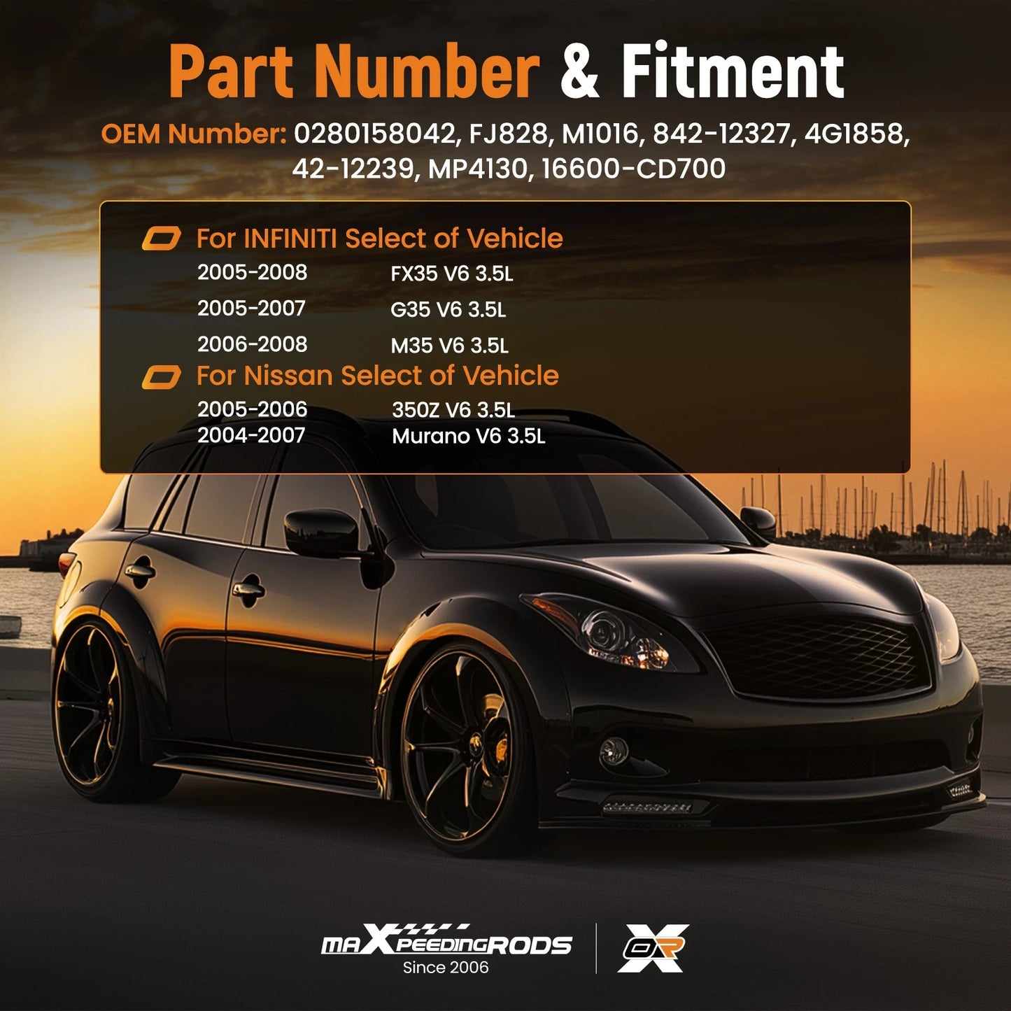 Fuel Injector Kit for Infiniti FX35 G35 M35 Nissan 350Z 3.5L (2003–2008)