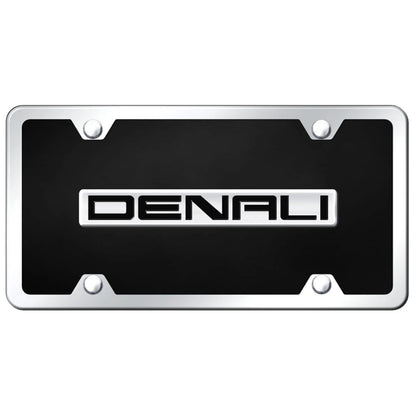 Chrome Badge on Black Acrylic Plate Kit - Officially Licensed for GMC Denali