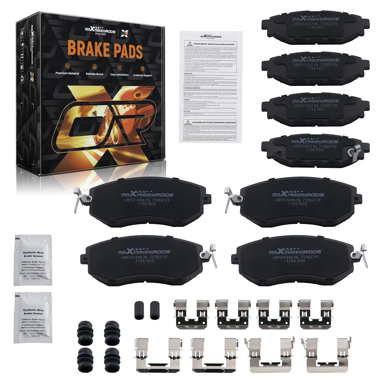 Front Ceramic Brake Pads for Subaru XV Crosstrek (2013–2017)