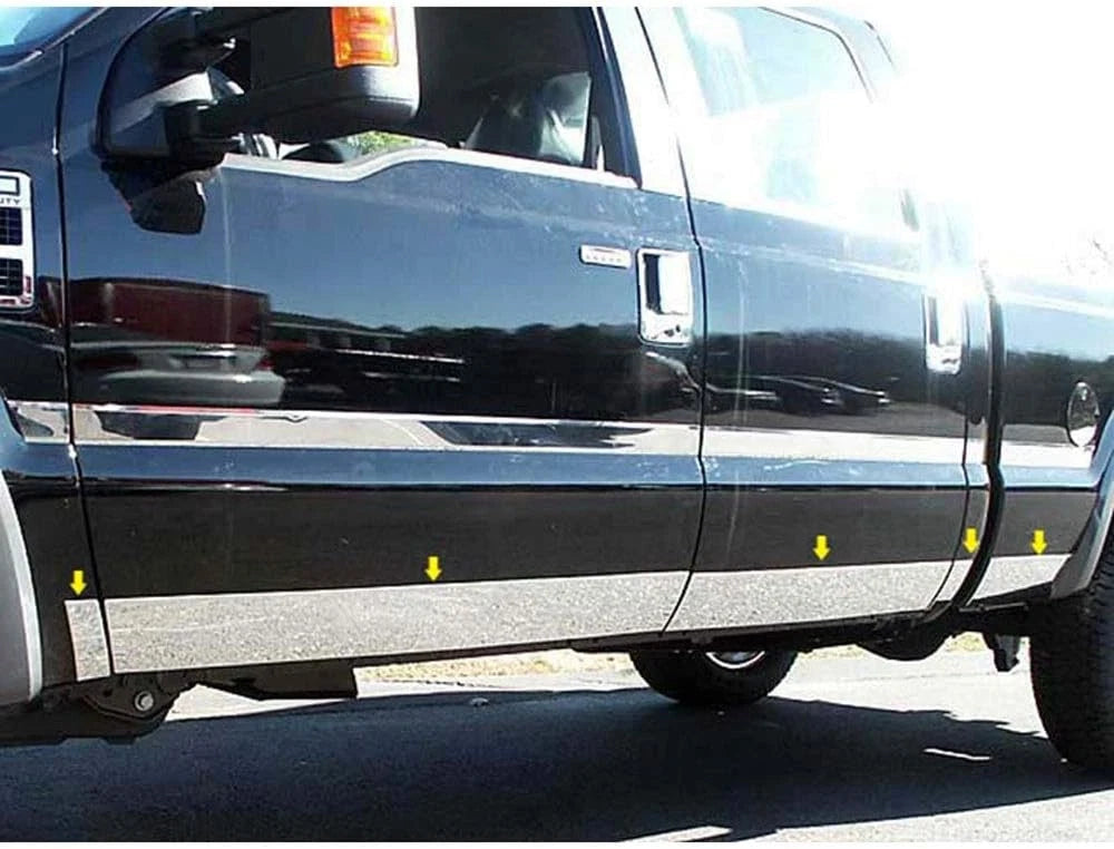 10p Luxury FX Chrome Accent Door Molding Trim for 2008-2010 Ford Super Duty EXT