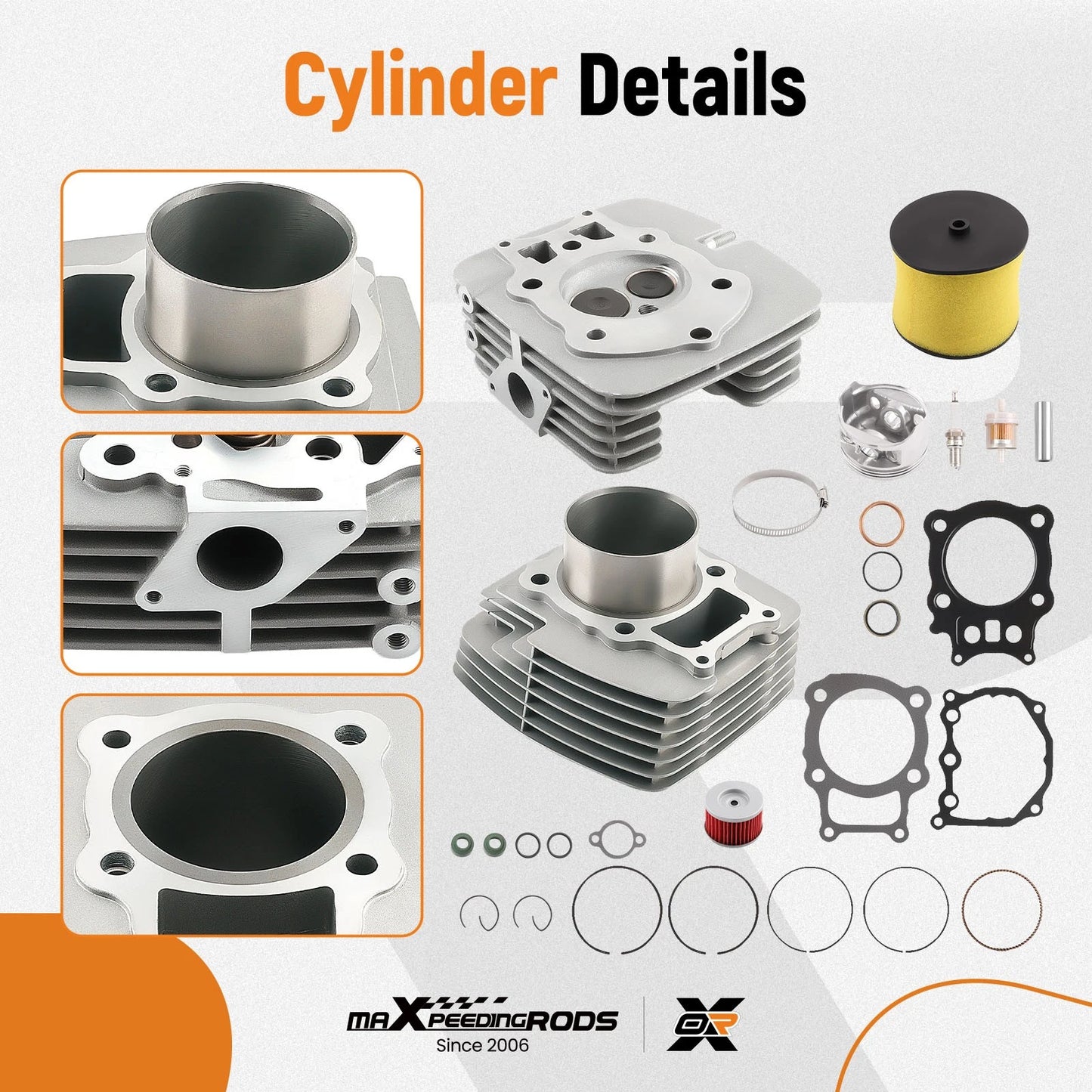 Cylinder Head Piston Gasket Top End Kit for Honda Rancher 350 TRX350 (2000–2006)