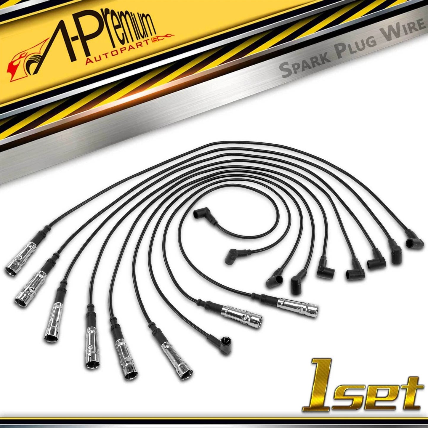 9x Spark Plug Wire Set for Mercedes-Benz 380SE, 380SL, 500SEC (1980–1985)